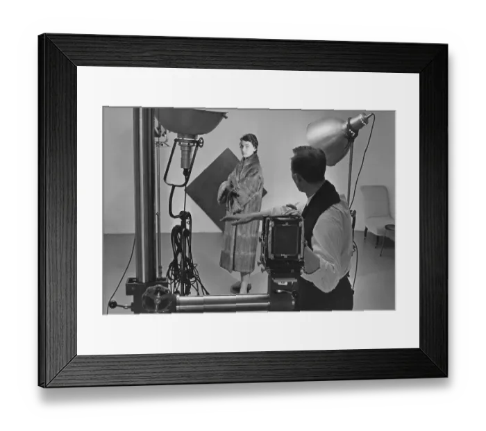 Framed Print : 1950s fashion photographer and model