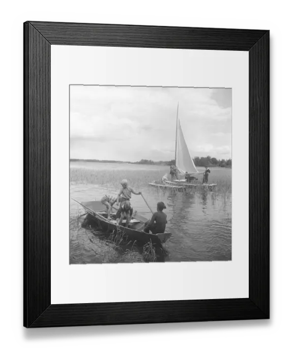 Framed Print : Summer in the 1950s. A summer camp for boys Framed Print : Summer in the 1950s. A summer camp for boys