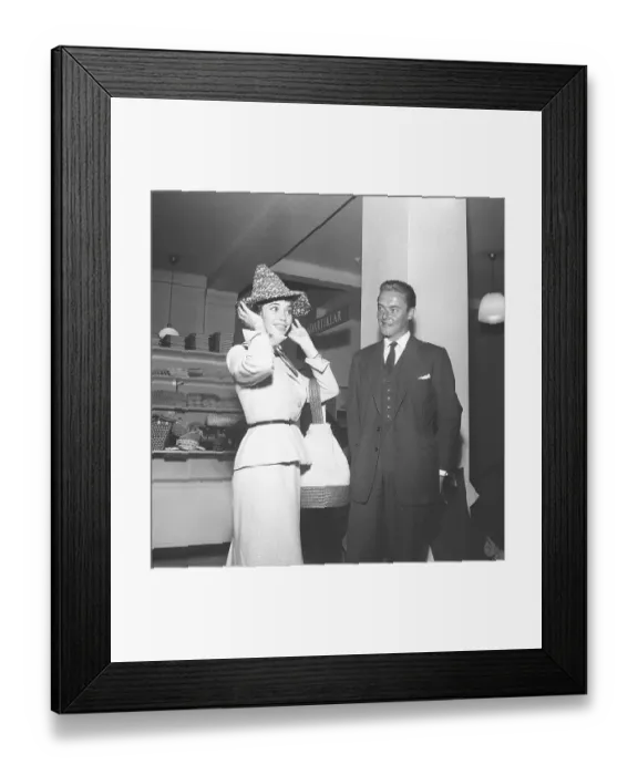 Framed Print : 1950s fashion. Swedish actress Margit Carlqvist