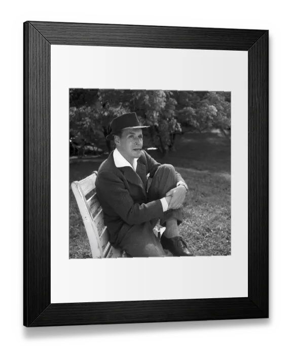 Framed Print : Hat fashion in the 1950s. Actor Hasse Ekman