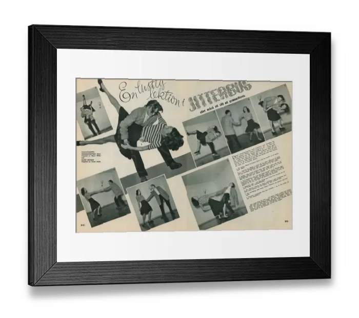 Framed Print : Jitterbug dance. A dance popularized in the United states and spread by American soldiers and sailors around the world during the Second world war. Pictured here Erik Danielsen and Miss Gunvor Johansson when dancing the Jitterbug dance 1944