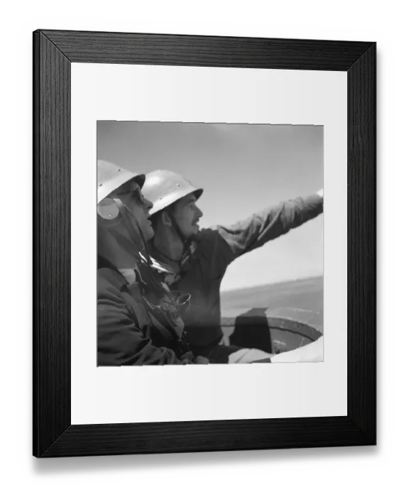 Framed Print : During World war II. The war ship Sverige during navy exercises at sea