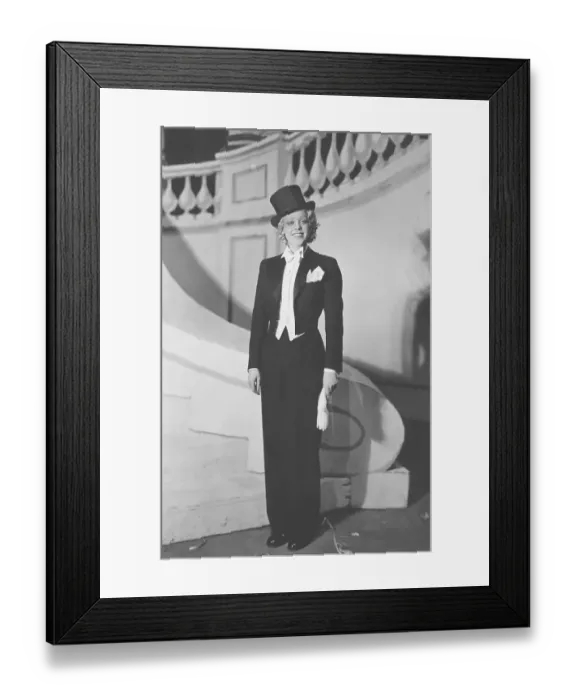 Framed Print : Women in mens fashion in the 1930s. Swedish actress AnnaLisa Ericson, 1913-2011. Pictures in stage costume at Stora Teatern in Gothenburg 1935