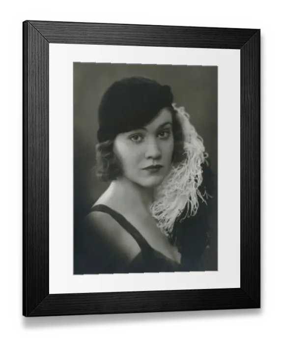 Framed Print : Swedish actress Aino Taube. 1912-1990. Pictured in a dress and matching black hat with an attached feather. Sweden 1930s