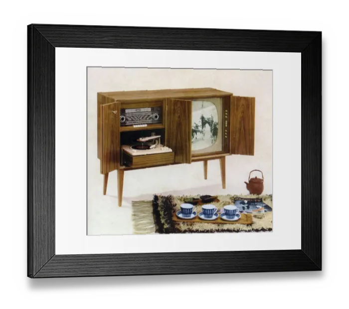 Framed Print : Television in the early 1960s