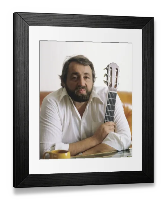 Framed Print : Cornelis Vreeswijk. Dutch-born Swedish singer songwriter, poet and actor. Born 8 august 1937 - 12 november 1987. Cornelis Vreeswijk is considered one of the most influential and successful troubadours in Sweden. 1970s