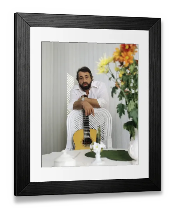 Framed Print : Cornelis Vreeswijk. Dutch-born Swedish singer songwriter, poet and actor. Born 8 august 1937 - 12 november 1987. Cornelis Vreeswijk is considered one of the most influential and successful troubadours in Sweden. 1970s