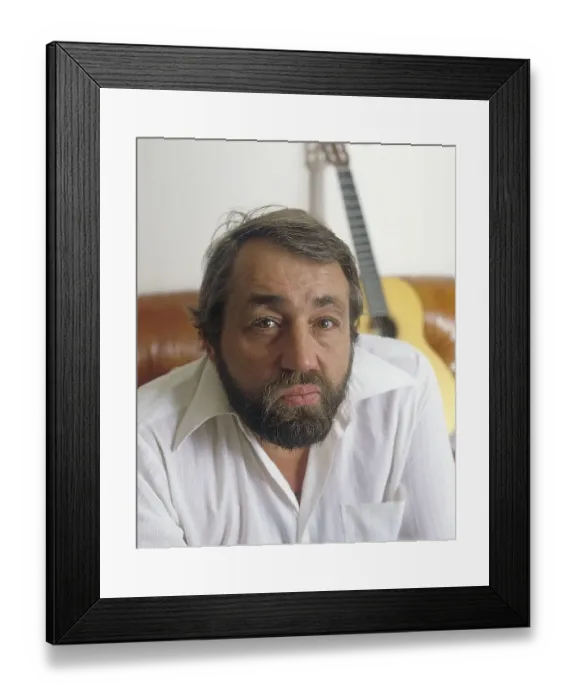 Framed Print : Cornelis Vreeswijk. Dutch-born Swedish singer songwriter, poet and actor. Born 8 august 1937 - 12 november 1987. Cornelis Vreeswijk is considered one of the most influential and successful troubadours in Sweden. 1970s