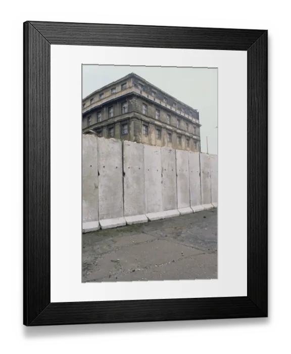 Framed Print : The Berlin Wall. A guarded concrete barrier that encircled West Berlin from 1961 to 1989