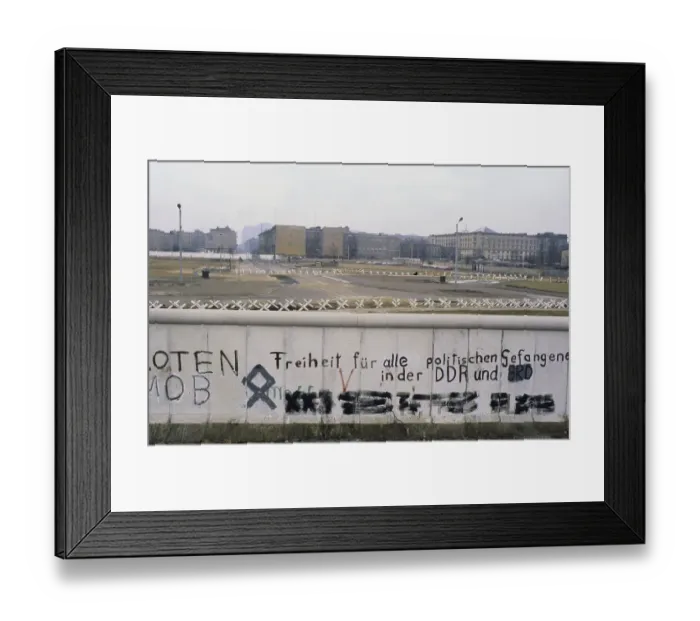 Framed Print : The Berlin Wall. A guarded concrete barrier that encircled West Berlin from 1961 to 1989