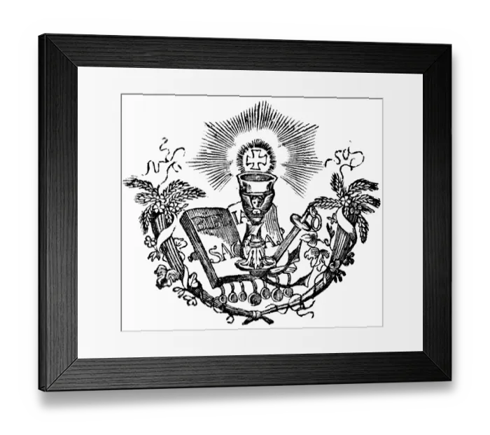 Framed Print : The Biblia Sacra, the Holy Scriptures with seven seals Framed Print : The Biblia Sacra, the Holy Scriptures with seven seals