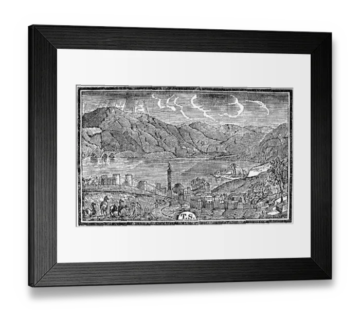 Framed Print : The Sea of Galilee with the city of Tibarias on the shore