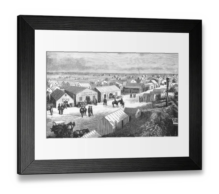 Framed Print : Search for diamonds and founding of diamond towns Framed Print : Search for diamonds and founding of diamond towns