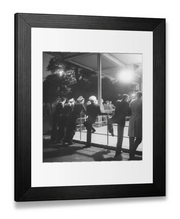 Framed Print : Dancing in the 1940s. A group of sailors are at a dance event and stands against the handlebar to the dancefloor looking. Photo Kristoffersson Ref AZ44-3. Sweden 1949 Framed Print : Dancing in the 1940s. A group of sailors are at a dance event and stands against the handlebar to the dancefloor looking. Photo Kristoffersson Ref AZ44-3. Sweden 1949