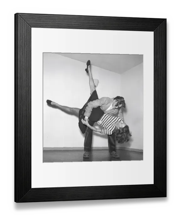 Framed Print : Jitterbug dance. A dance popularized in the United states and spread by American soldiers