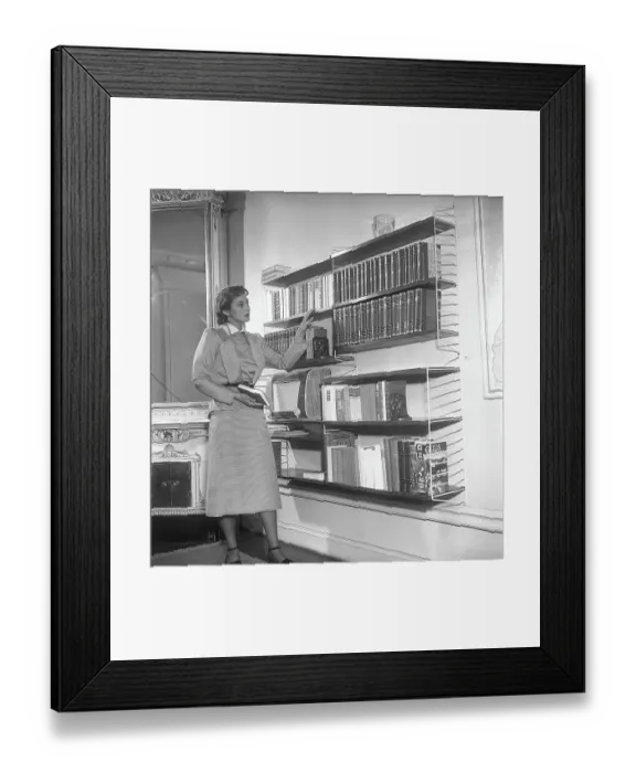 Framed Print : The designers of the Swedish String shelf. Kajsa Strinning. Born January 27 1922, dead December 20 2017