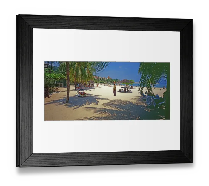Framed Print : Turtle Beach, beach holidaymakers Framed Print : Turtle Beach, beach holidaymakers