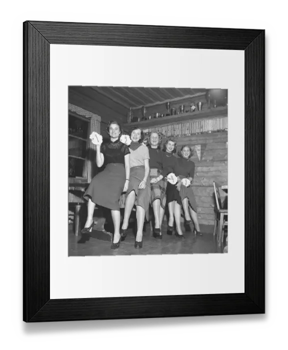 Framed Print : Women of the 1950s. Five young women each one holding a number from one to five