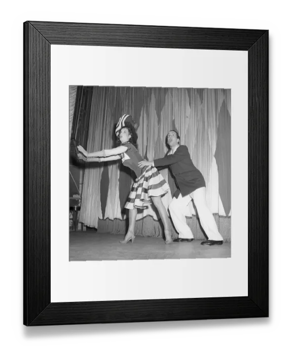 Framed Print : Dancing in the 1940s. A couple in full figure pictured when dancing Hokey Cokey Framed Print : Dancing in the 1940s. A couple in full figure pictured when dancing Hokey Cokey
