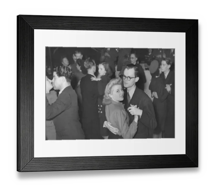 Framed Print : Dancing in the 1940s. The dance floor is filled with well dressed dancing couples