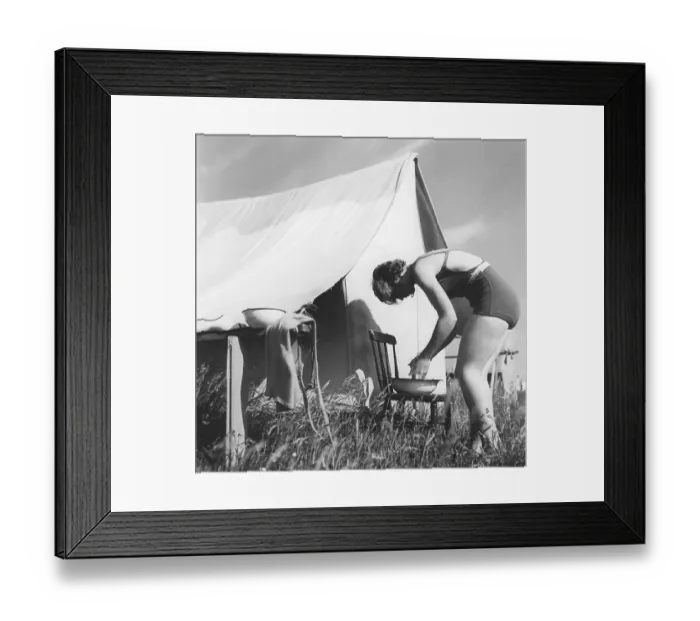 Framed Print : Camping in the 1950s
