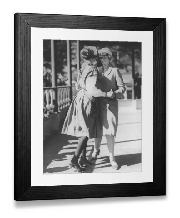 Framed Print : Dancing in the 1930s. Two young women are dancing at the Stockholm exhibition 1930 Framed Print : Dancing in the 1930s. Two young women are dancing at the Stockholm exhibition 1930