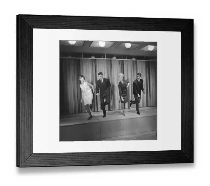 Framed Print : Dancing in the 1960s. The dance Hully Gully is being made popular and here are men and women dancing the new craze