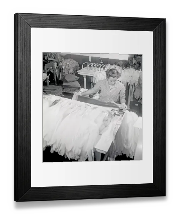 Framed Print : Nylon stockings in the 1950s. Malmoe strumpfabrik Sweden