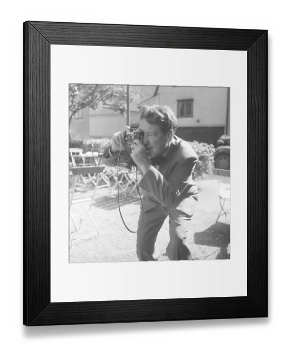 Framed Print : Amateur photographer in the 1950s