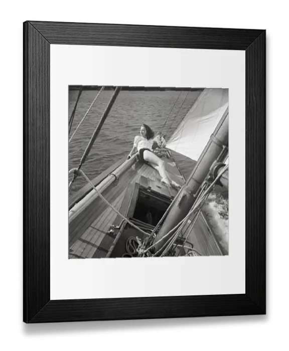 Framed Print : 1940s sailing boat