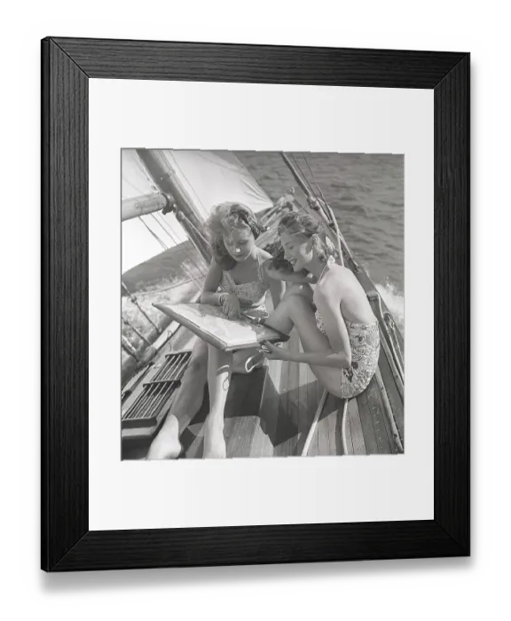 Framed Print : 1940s sailing boat