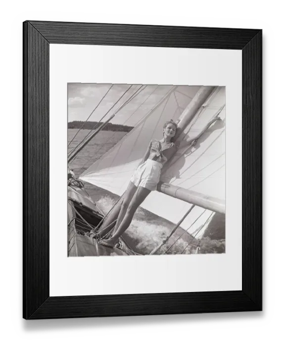 Framed Print : 1940s sailing boat