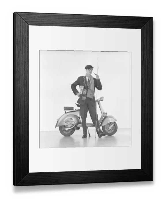 Framed Print : Vespa. An italian brand of scooter manufactured by Piaggio