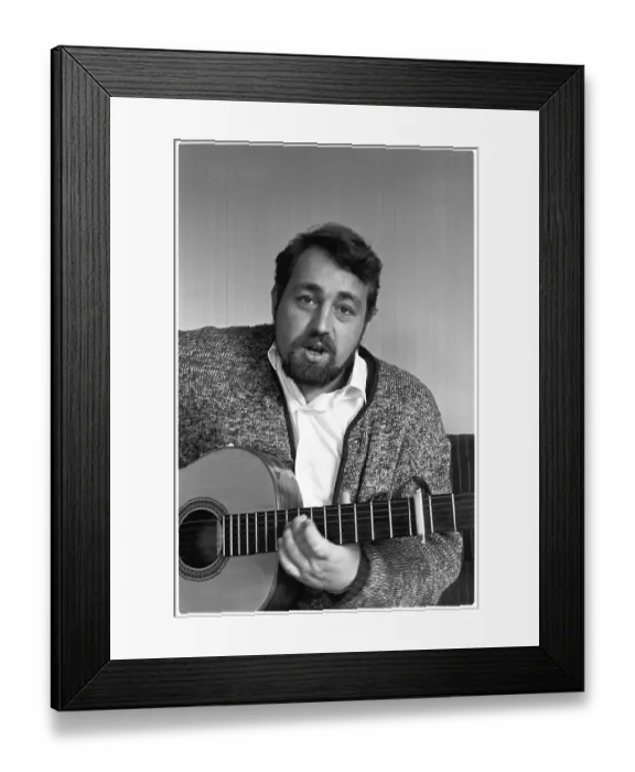 Framed Print : Cornelis Vreeswijk. Dutch-born Swedish singer songwriter, poet and actor. Born 8 august 1937 - 12 november 1987. Cornelis Vreeswijk is considered one of the most influential and successful troubadours in Sweden. 1965