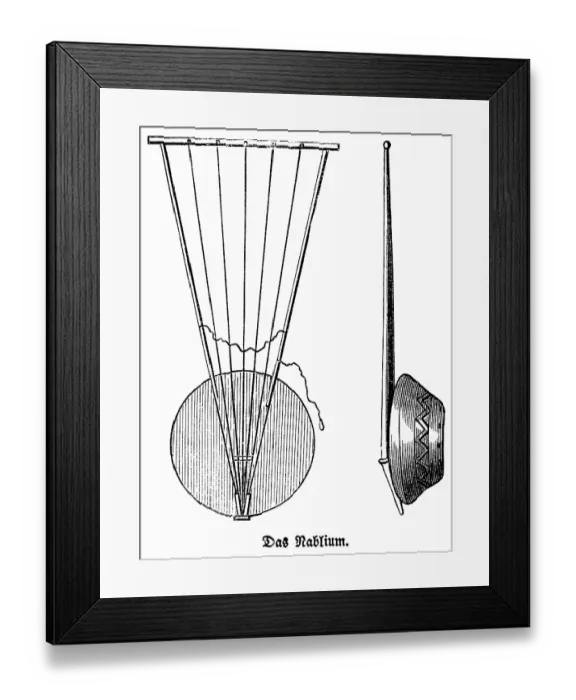 Framed Print : Top and side view of the stringed instrument Nablium or Nabla, V-shape as a mathematical symbol, strings in a triangle, sound cymbal with abstract ornamentation, played with the fingers, Bible, historical illustration, Biblical Dictionary 1862 Framed Print : Top and side view of the stringed instrument Nablium or Nabla, V-shape as a mathematical symbol, strings in a triangle, sound cymbal with abstract ornamentation, played with the fingers, Bible, historical illustration, Biblical Dictionary 1862