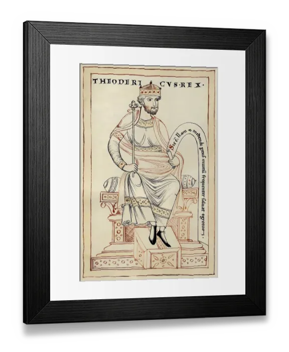Framed Print : Theodoric the Great, Flavius Theodericus Rex, ca 454-526, king of the Ostrogoths from the Amali family, regent of the Visigoths and Italy, digitally edited Framed Print : Theodoric the Great, Flavius Theodericus Rex, ca 454-526, king of the Ostrogoths from the Amali family, regent of the Visigoths and Italy, digitally edited