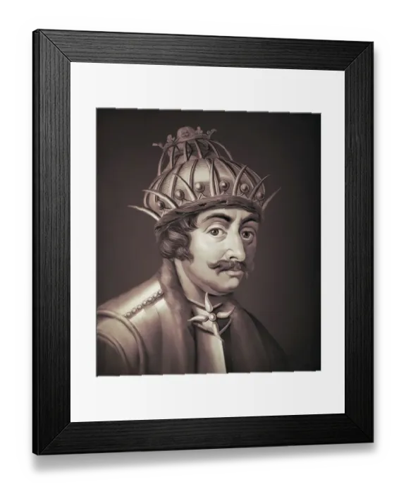 Framed Print : Theodoric the Great, Flavius Theodericus Rex, ca 454-526, king of the Ostrogoths from the Amali family, regent of the Visigoths and Italy, digitally edited