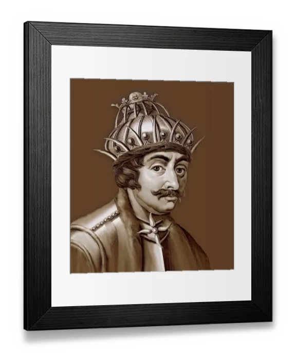 Framed Print : Theodoric the Great, Flavius Theodericus Rex, ca 454-526, king of the Ostrogoths from the Amali family, regent of the Visigoths and Italy, digitally edited