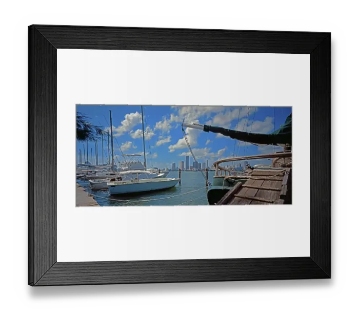 Framed Print : Marina on the Mac Arthur Causeway, Miami, Florida, USA, North America