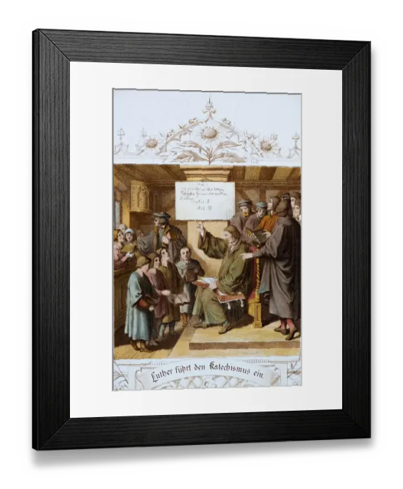Framed Print : Luther introduces the catechism Framed Print : Luther introduces the catechism