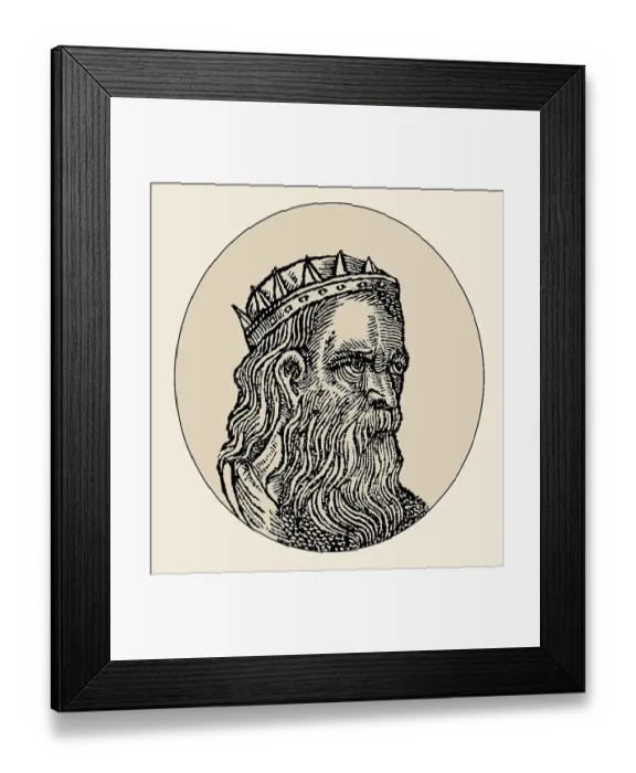 Framed Print : Manasseh, Manasse or Manasses, the fourteenth king of the Kingdom of Judah