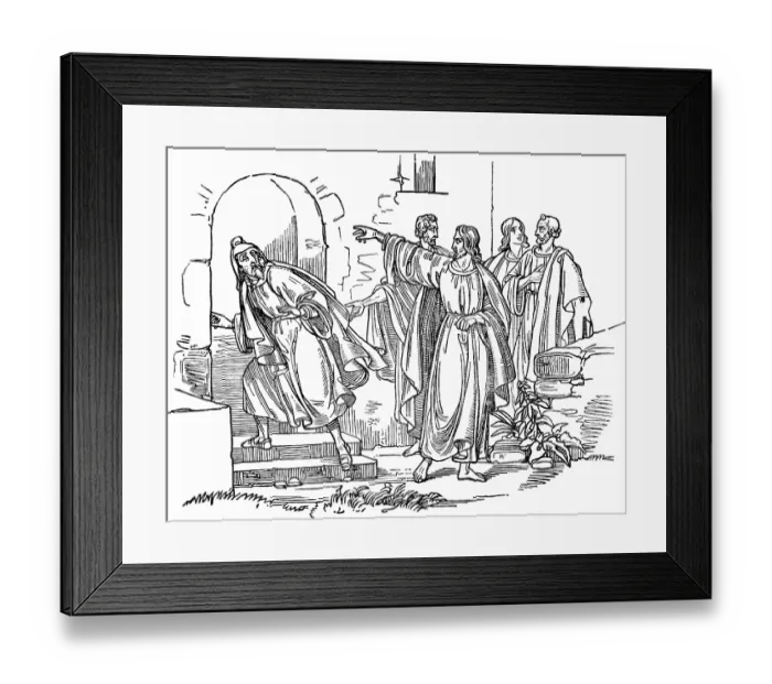 Framed Print : Lake Grimsel, Swiss folk tale, Ahasuerus the Jew is expelled from the city
