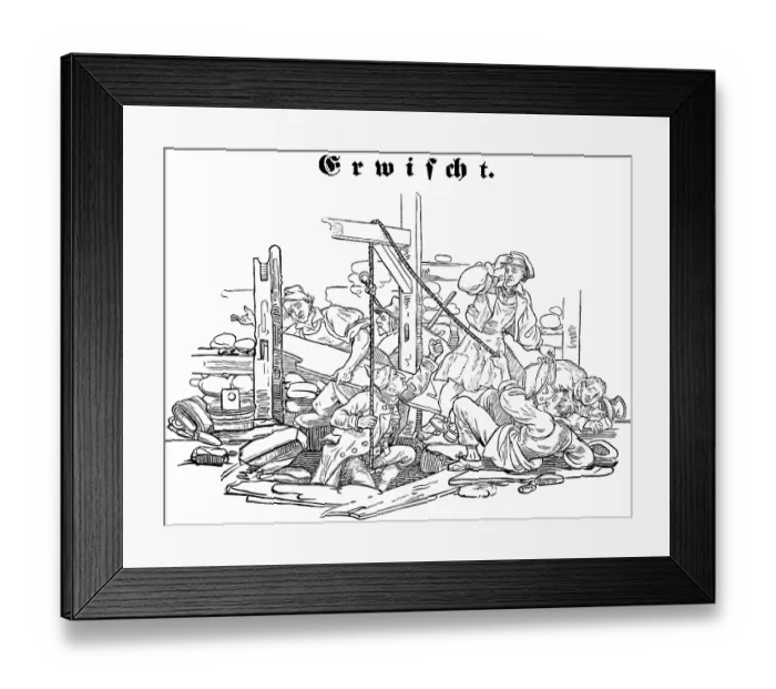 Framed Print : Caught, rich builder refuses to pay his servants Framed Print : Caught, rich builder refuses to pay his servants