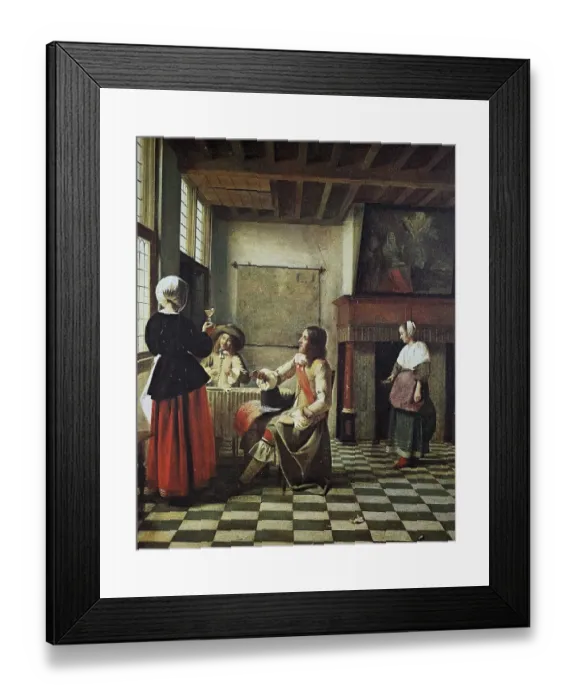 Framed Print : Family picture with maid, interior painting by Pieter de Hooch Framed Print : Family picture with maid, interior painting by Pieter de Hooch