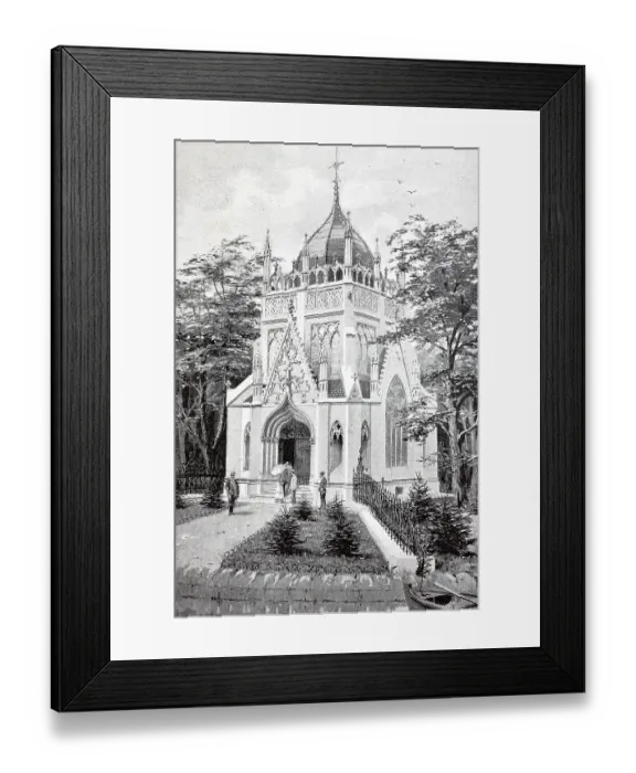 Framed Print : The Andrassy Mausoleum in the castle park of Trebilov Castle