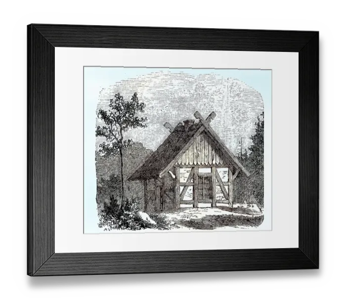 Framed Print : Small farmhouse in Norway, around 1889  /  kleines Bauernhaus in Norwegen