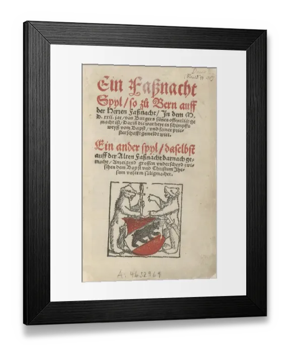Framed Print : Ein Fassnacht-Spyl so zu Bern 1522 gemacht