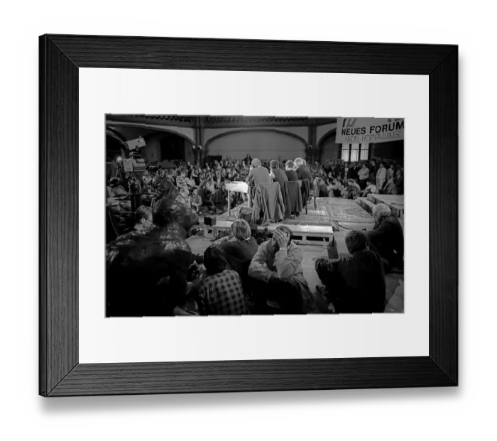 Framed Print : Germany, Berlin, 24.04.1992, Stasi involvement discussion, Manfred Stolpe in the Gethsemane Church, Europe