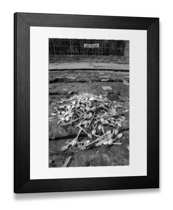 Framed Print : Germany, Berlin, 25.04.1992, Spoons handed