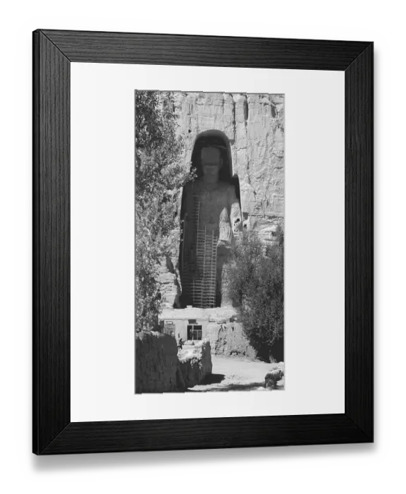 Framed Print : The Buddhas of Bamiyan were two 6th century monumental statues of standing buddhas carved into the side of a cliff